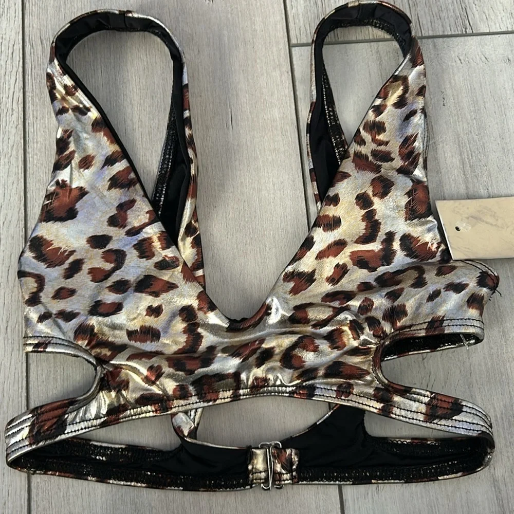 Ris-K Dippin' Daisy's Journey WIldcat bikini top size XS swim swimsuit
